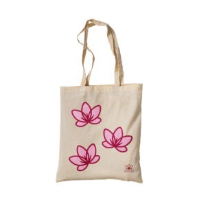 breast cancer awareness month tote bag, three pink lotus flowers