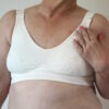 White Mastectomy Bralette front view with We Wear Boost Breast Forms